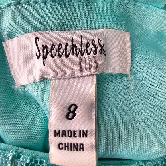 Girls Speechless Sparkle Maxi High Neck Romper Party Formal Dress Teal Size 8 - Picture 6 of 9